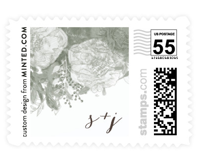 'Floral Runner (D)' wedding stamps