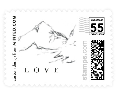 'Sketched Mountains' stamp design