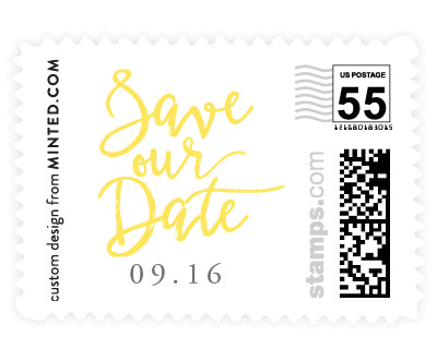 'Curated (F)' wedding stamp