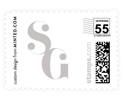 'Modern Initials (G)' wedding stamp