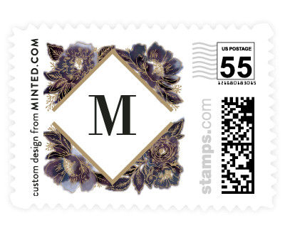 'Painted Peony Corners' postage stamps