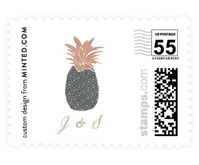 'Guilded Pineapples (B)' wedding postage