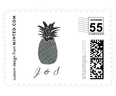 'Guilded Pineapples (C)' wedding stamp