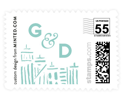 'Love In The City (D)' wedding postage