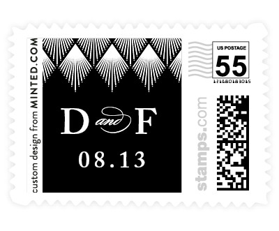 'Deco Fan Border (D)' postage stamps