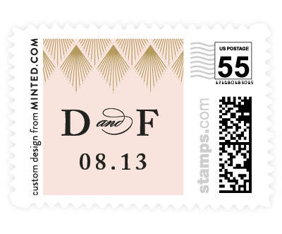 'Deco Fan Border (E)' wedding stamps