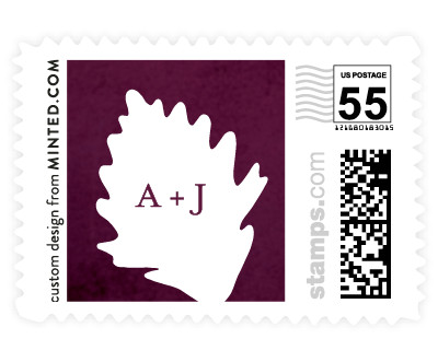 'Leaf Silhouette (H)' wedding stamp