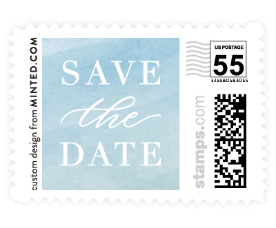 'Seaside Watercolor (C)' wedding postage