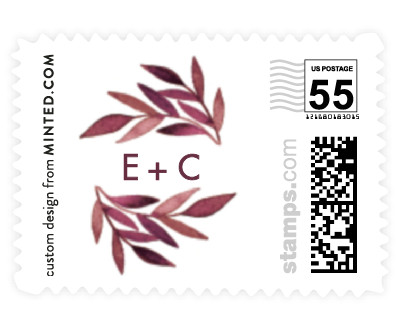 'Painted Leaves Corner (B)' wedding postage