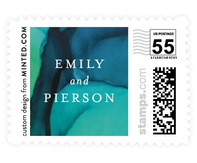 'Dreamy Watercolors (B)' wedding stamp