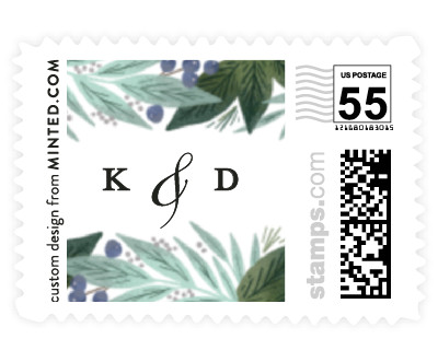 'Berry Leaves' wedding stamp