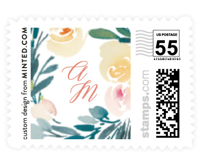 'Eucalyptus Wreath (C)' wedding stamp