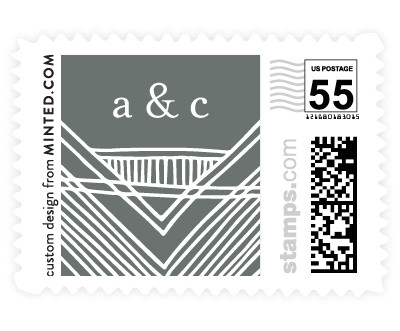 'Bold Deco Frame (B)' wedding stamps