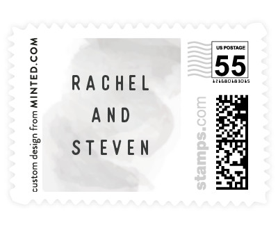 'Numbered Watercolor (E)' wedding stamp