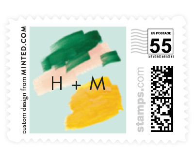 'Abstract Hamptons (B)' wedding postage