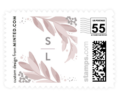 'Modern Wreath (B)' wedding stamps