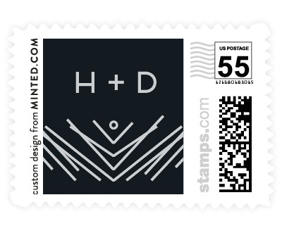 'Artsy Border (C)' wedding postage