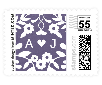 'Paper Flowers (B)' wedding stamp