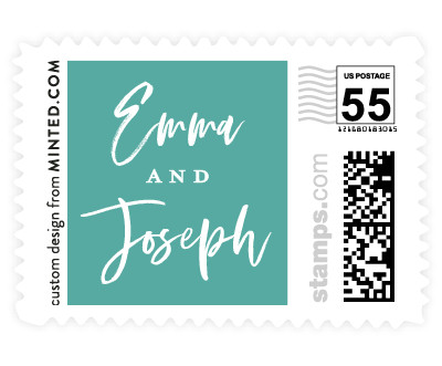 'Modern Brush (E)' wedding postage