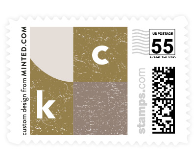 'Colorblock Script' wedding stamp