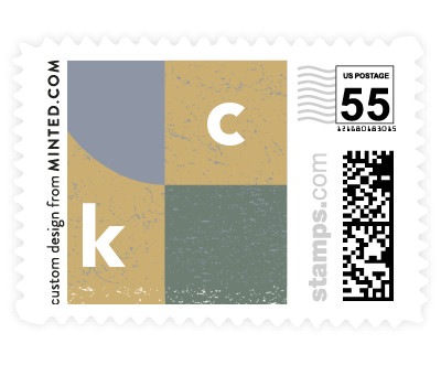 'Colorblock Script (D)' postage stamps