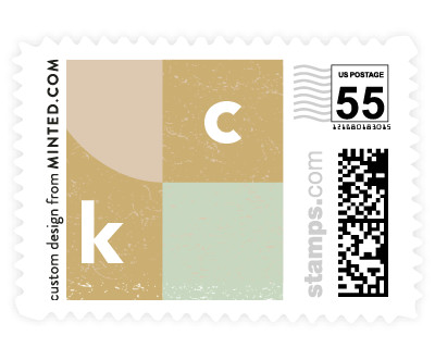 'Colorblock Script (F)' postage