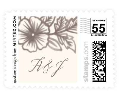 'Watercolor Floral Frame (C)' wedding stamp