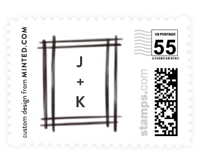'Brushed (B)' postage stamp