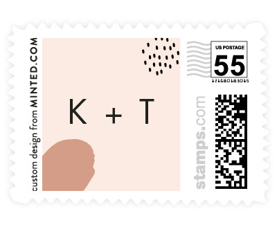 'Minimalist Abstract Sunset' postage stamp