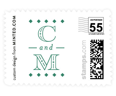 'Deco Names (C)' wedding stamp