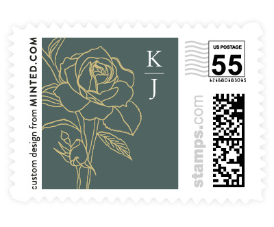 'Romantic Flower Border (C)' postage