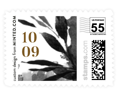 'Watercolor Spill' wedding stamp