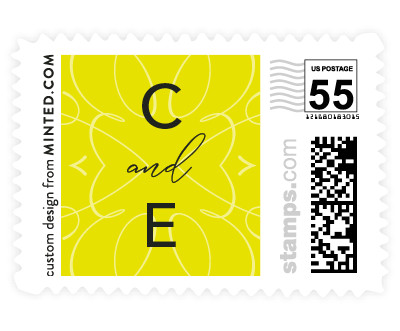 'Typographic Wedding (F)' stamp design