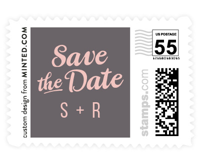 'Retro Script (C)' wedding stamp