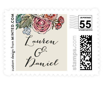'Dramatic Floral Date' wedding stamps