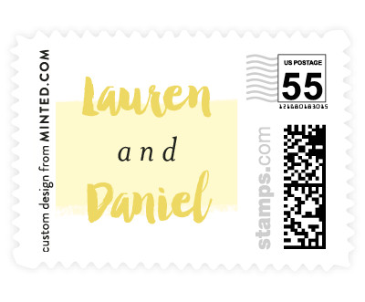 'Watercolor Lettering' wedding postage