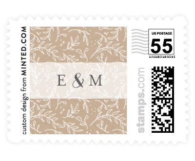 'Hand Lettered Sun-kissed Vines (D)' wedding postage