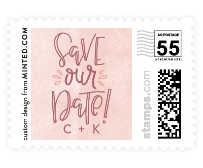 'Stacked Save Our Date' wedding postage