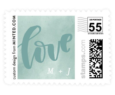 'Brushed Announcement (D)' wedding stamps