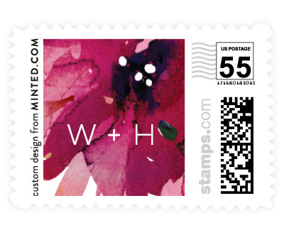 'Peeking Florals (C)' wedding stamp