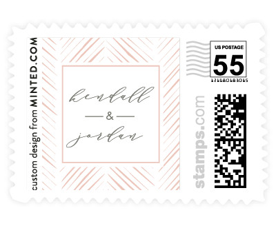 'Elegant Herringbone (H)' wedding stamp