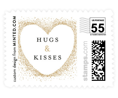 'Gilded Heart (D)' wedding stamps
