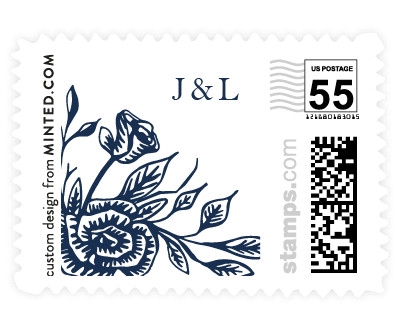 'Floral Bed (C)' wedding stamp
