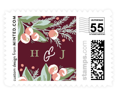 'Rustic Floral Fern (D)' postage stamps