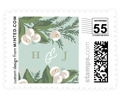 'Rustic Floral Fern (E)' wedding stamps