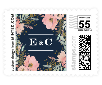 'Floral Vignette (B)' wedding stamps