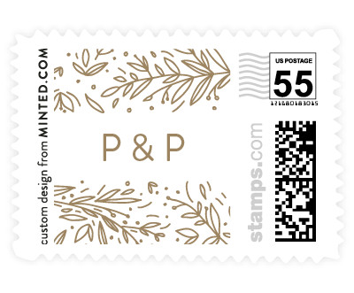 'Floral Letters' wedding stamp