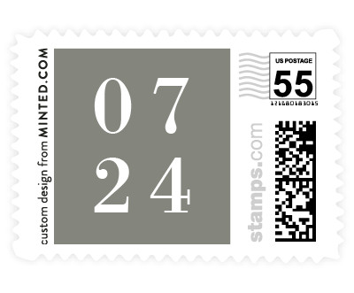 'Stacked Date (C)' wedding postage