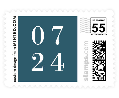 'Stacked Date (D)' wedding stamp