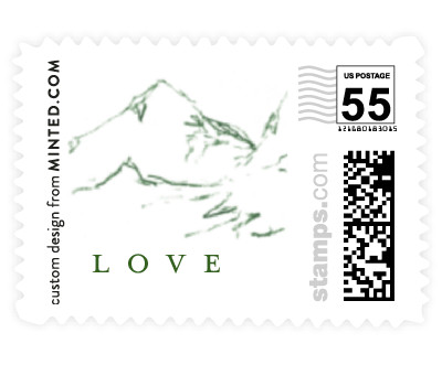 'Sketched Mountains (C)' wedding stamps